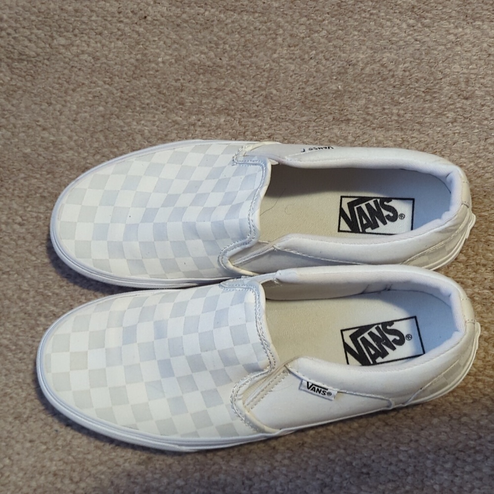 Mens Vans Classic Slip-On sneakers True White Checkerboard colorway M8/W9 - Picture 6 of 8